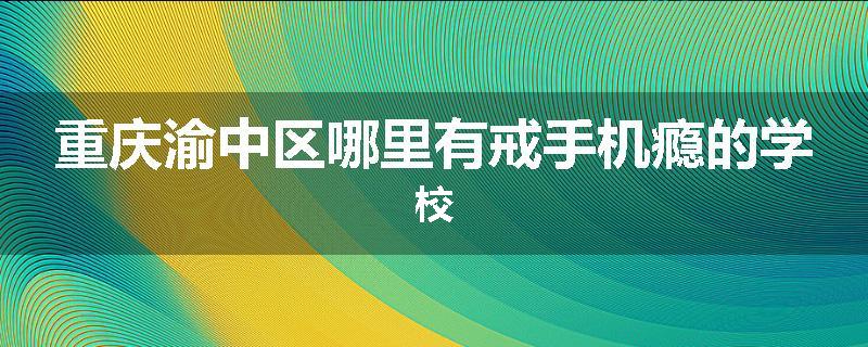 重庆渝中区哪里有戒手机瘾的学校