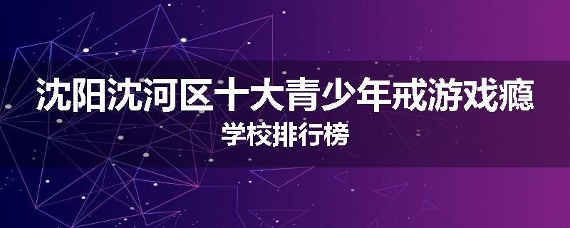 沈阳沈河区十大青少年戒游戏瘾学校排行榜