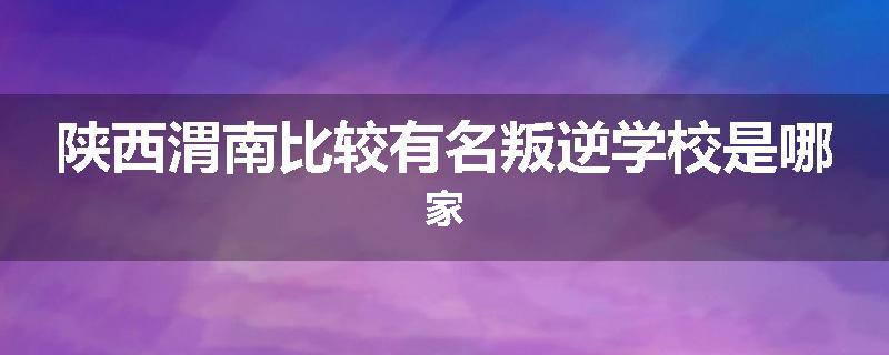 陕西渭南比较有名叛逆学校是哪家