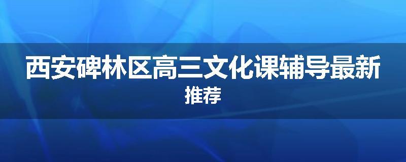 西安碑林区高三文化课辅导最新推荐