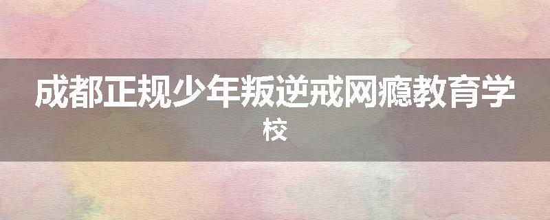 成都正规少年叛逆戒网瘾教育学校