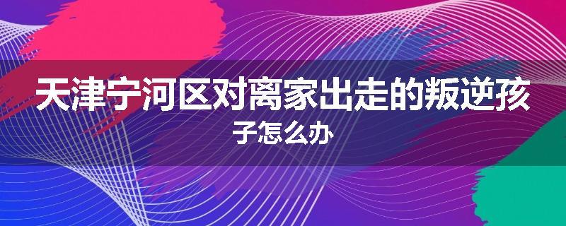 天津宁河区对离家出走的叛逆孩子怎么办
