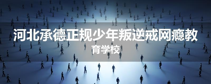 河北承德正规少年叛逆戒网瘾教育学校