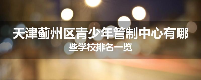 天津蓟州区青少年管制中心有哪些学校排名一览