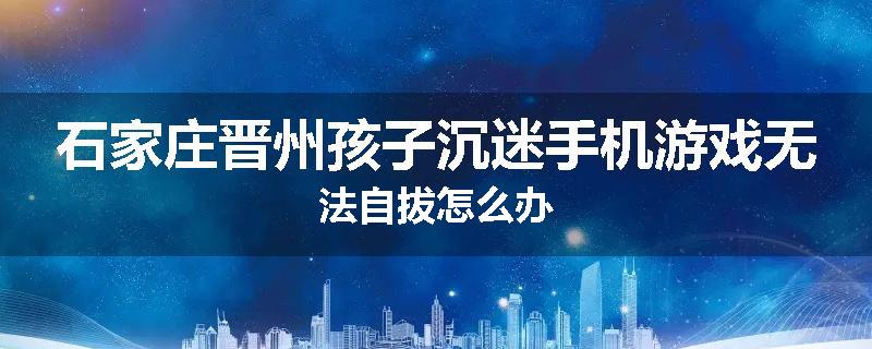 石家庄晋州孩子沉迷手机游戏无法自拔怎么办