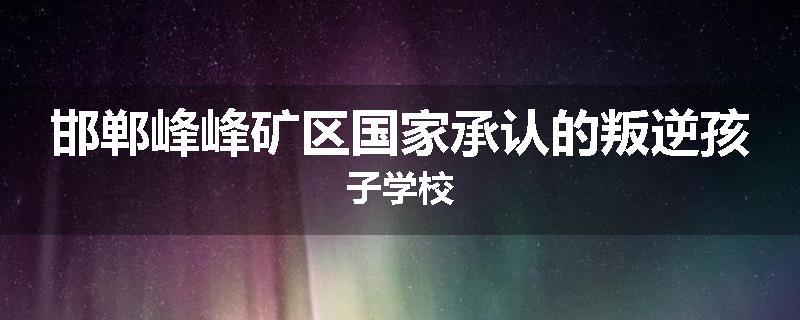 邯郸峰峰矿区国家承认的叛逆孩子学校