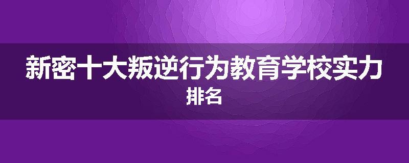 新密十大叛逆行为教育学校实力排名
