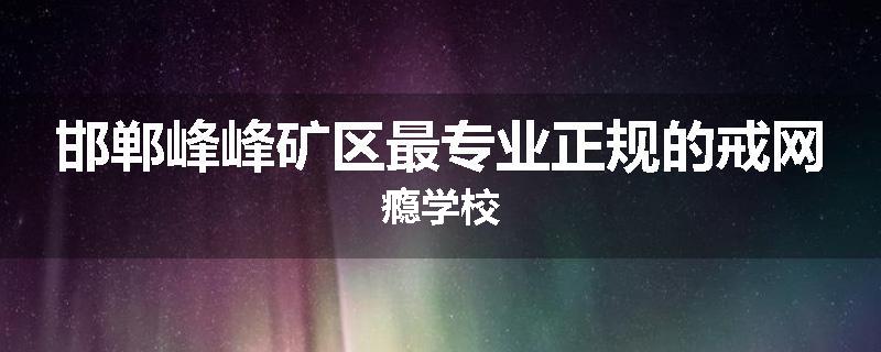 邯郸峰峰矿区最专业正规的戒网瘾学校