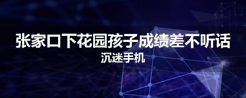张家口下花园孩子成绩差不听话沉迷手机