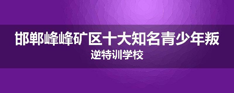 邯郸峰峰矿区十大知名青少年叛逆特训学校