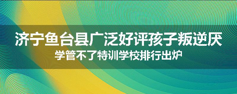 济宁鱼台县广泛好评孩子叛逆厌学管不了特训学校排行出炉