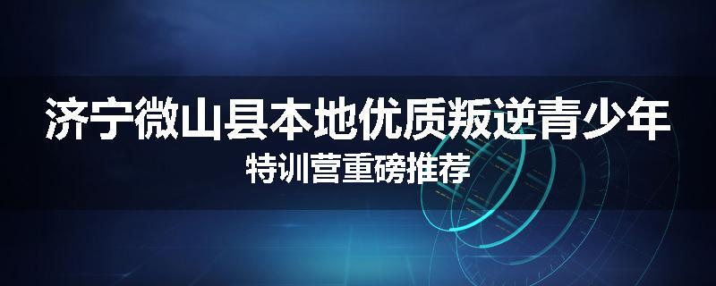 济宁微山县本地优质叛逆青少年特训营重磅推荐
