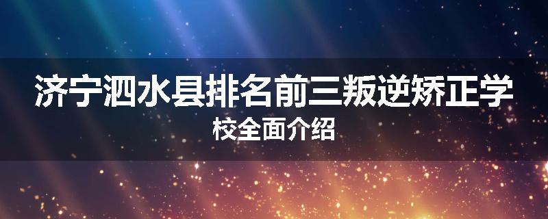 济宁泗水县排名前三叛逆矫正学校全面介绍