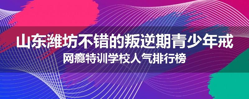 山东潍坊不错的叛逆期青少年戒网瘾特训学校人气排行榜