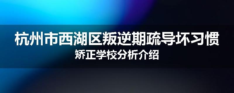 杭州市西湖区叛逆期疏导坏习惯矫正学校分析介绍