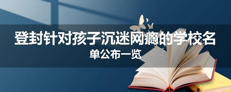 登封针对孩子沉迷网瘾的学校名单公布一览