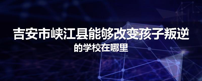 吉安市峡江县能够改变孩子叛逆的学校在哪里