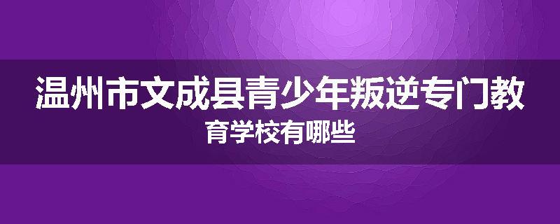 温州市文成县青少年叛逆专门教育学校有哪些