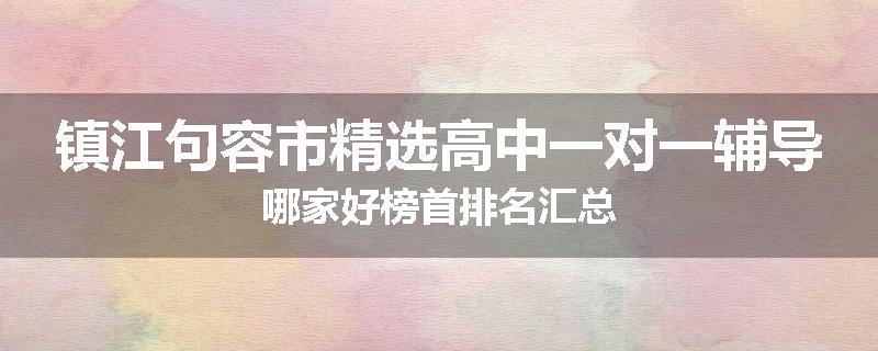 镇江句容市精选高中一对一辅导哪家好榜首排名汇总