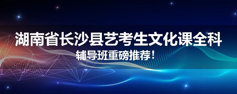 湖南省长沙县艺考生文化课全科辅导班重磅推荐！