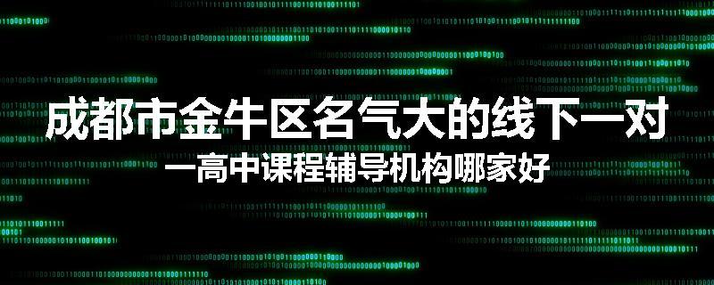 成都市金牛区名气大的线下一对一高中课程辅导机构哪家好