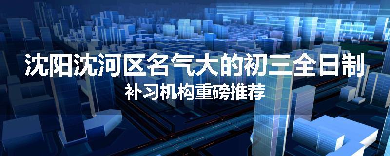沈阳沈河区名气大的初三全日制补习机构重磅推荐