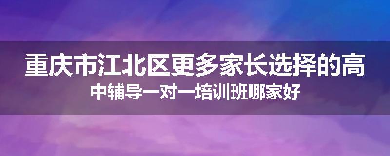 重庆市江北区更多家长选择的高中辅导一对一培训班哪家好