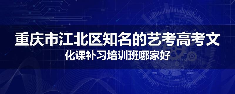 重庆市江北区知名的艺考高考文化课补习培训班哪家好