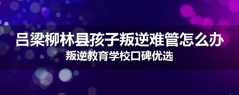 吕梁柳林县孩子叛逆难管怎么办叛逆教育学校口碑优选