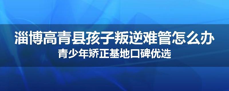 淄博高青县孩子叛逆难管怎么办青少年矫正基地口碑优选