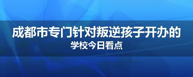 成都市专门针对叛逆孩子开办的学校今日看点