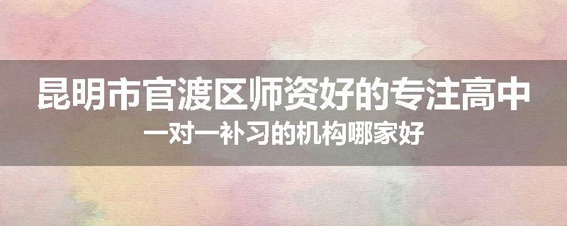 昆明市官渡区师资好的专注高中一对一补习的机构哪家好