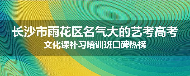 长沙市雨花区名气大的艺考高考文化课补习培训班口碑热榜