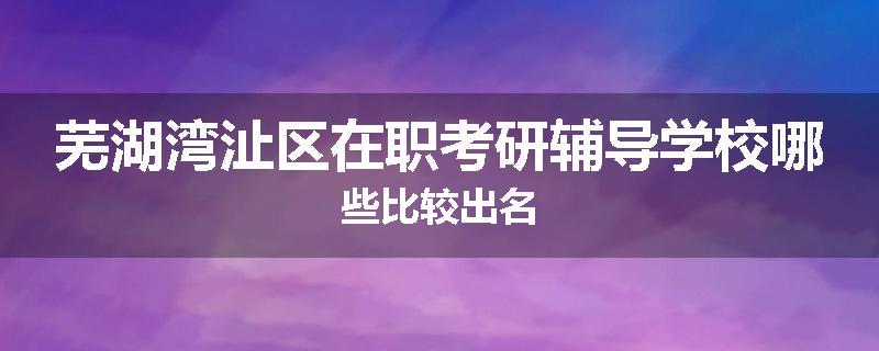 芜湖湾沚区在职考研辅导学校哪些比较出名