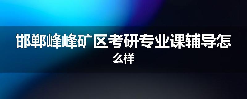 邯郸峰峰矿区考研专业课辅导怎么样