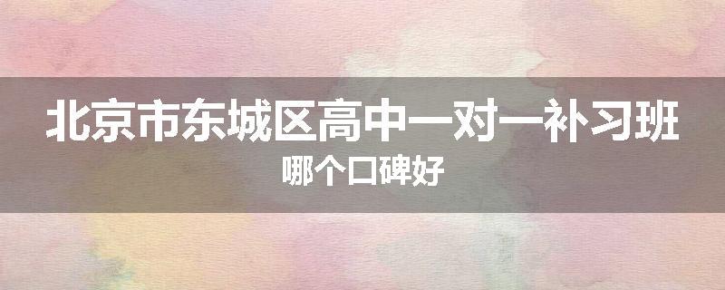 北京市东城区高中一对一补习班哪个口碑好