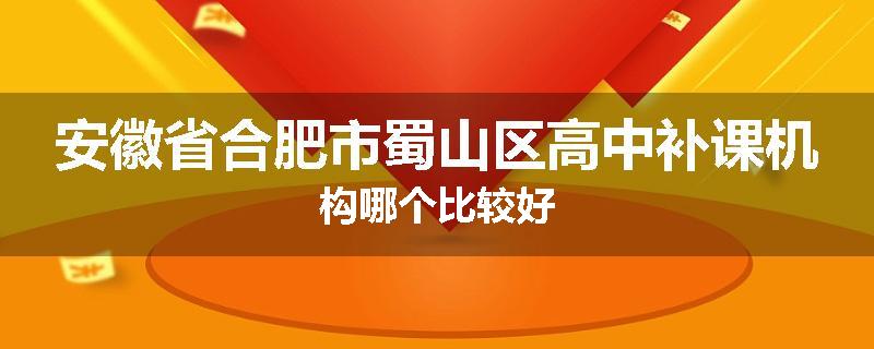 安徽省合肥市蜀山区高中补课机构哪个比较好