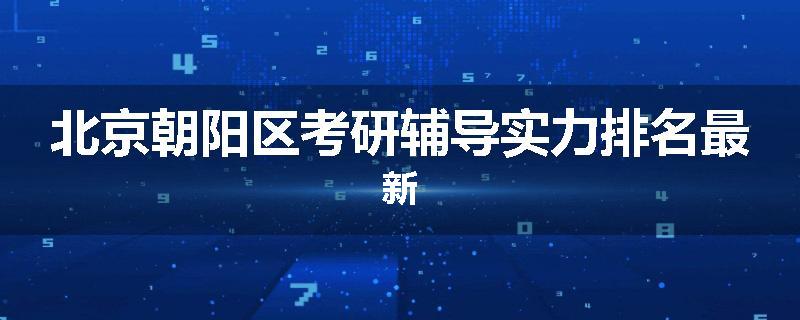 北京朝阳区考研辅导实力排名最新