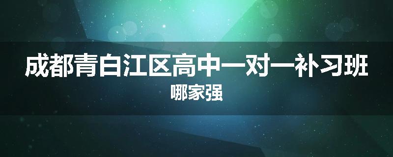 成都青白江区高中一对一补习班哪家强