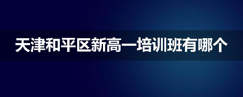 天津和平区新高一培训班有哪个