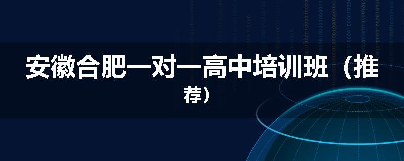 安徽合肥一对一高中培训班（推荐）