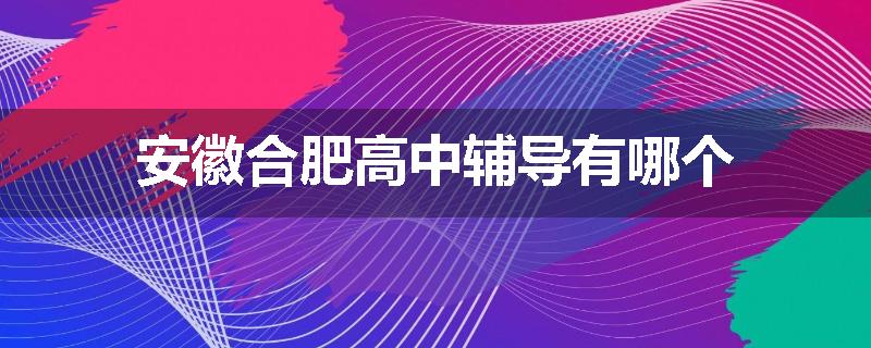 安徽合肥高中辅导有哪个