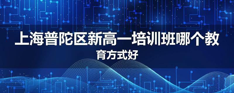 上海普陀区新高一培训班哪个教育方式好