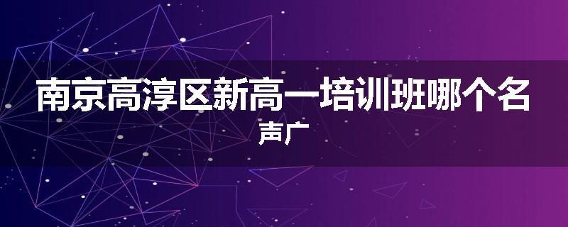 南京高淳区新高一培训班哪个名声广