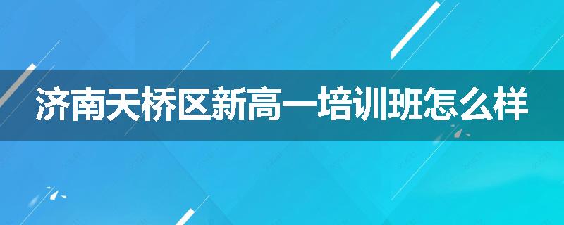 济南天桥区新高一培训班怎么样