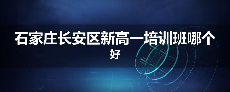 石家庄长安区新高一培训班哪个好