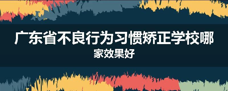广东省不良行为习惯矫正学校哪家效果好