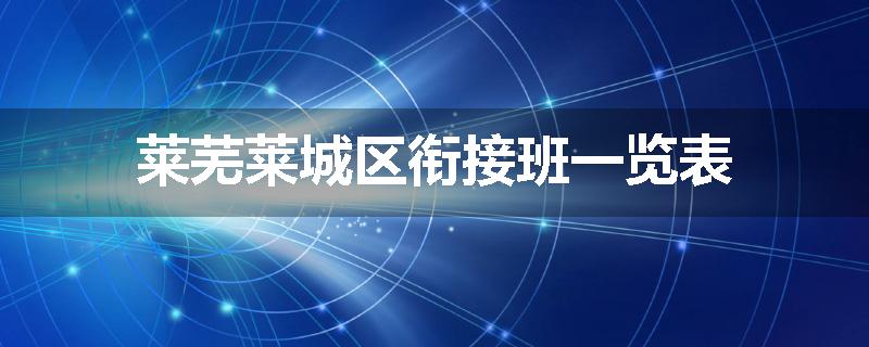 莱芜莱城区衔接班一览表