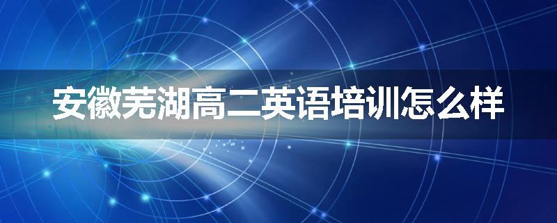 安徽芜湖高二英语培训怎么样