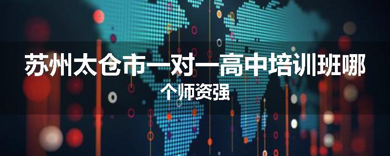 苏州太仓市一对一高中培训班哪个师资强